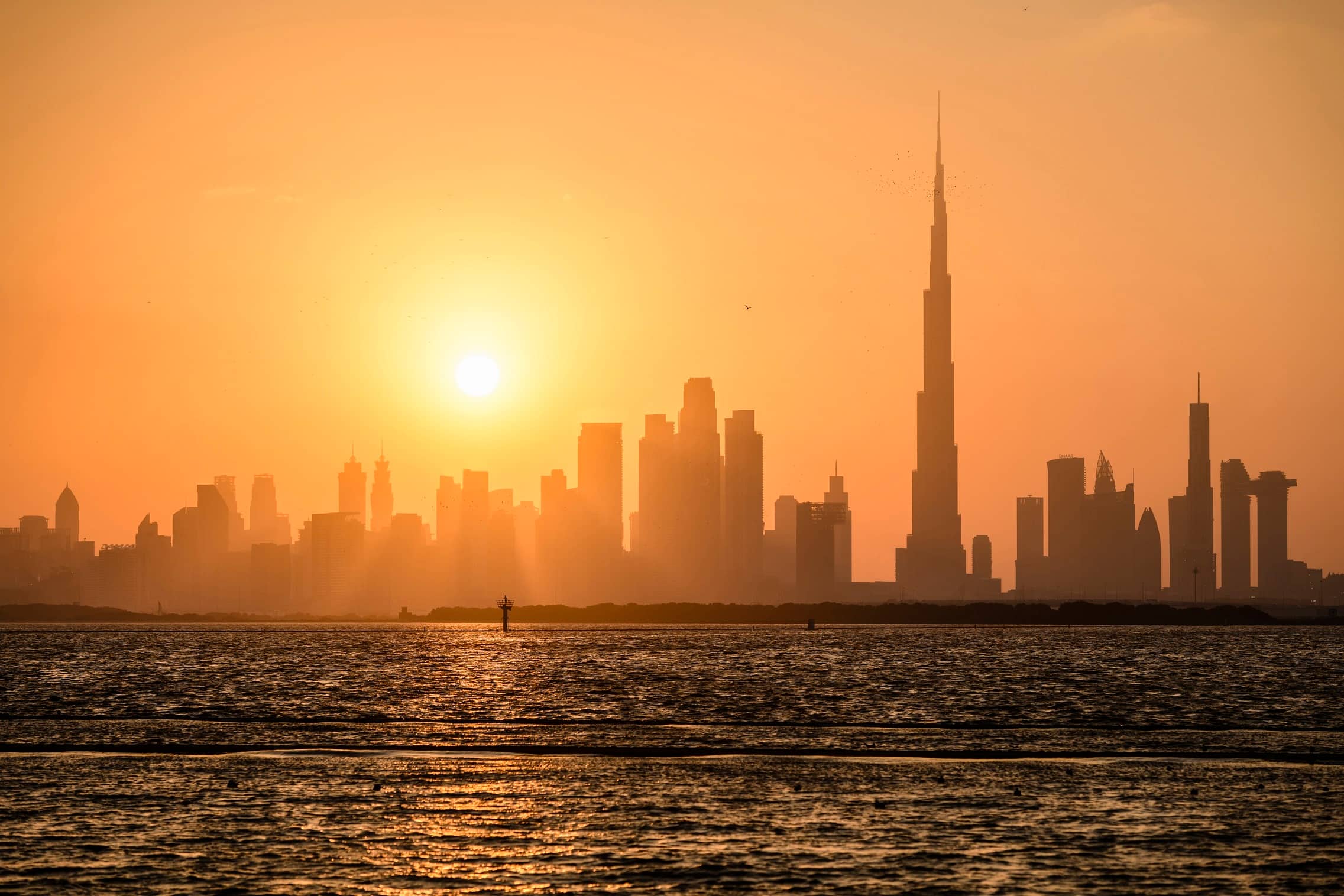 skyline-at-sunset-as-seen-from-dubai-creek