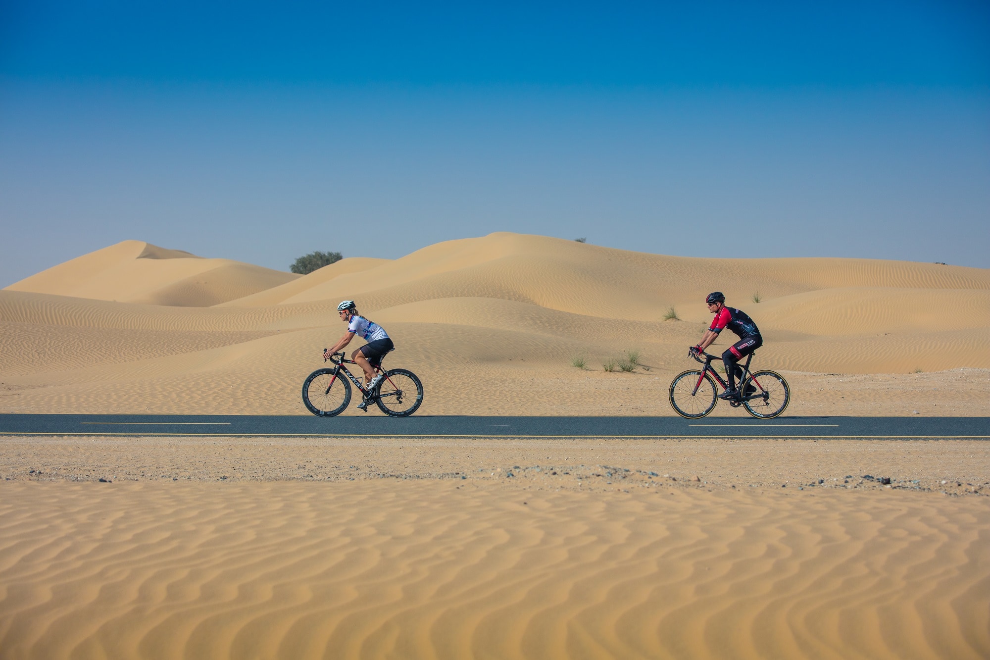 قيادة الدراجات الهوائية صحراء القدرة